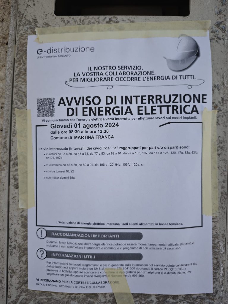 Volantino Enel senza indicazione dei lavori da svolgere